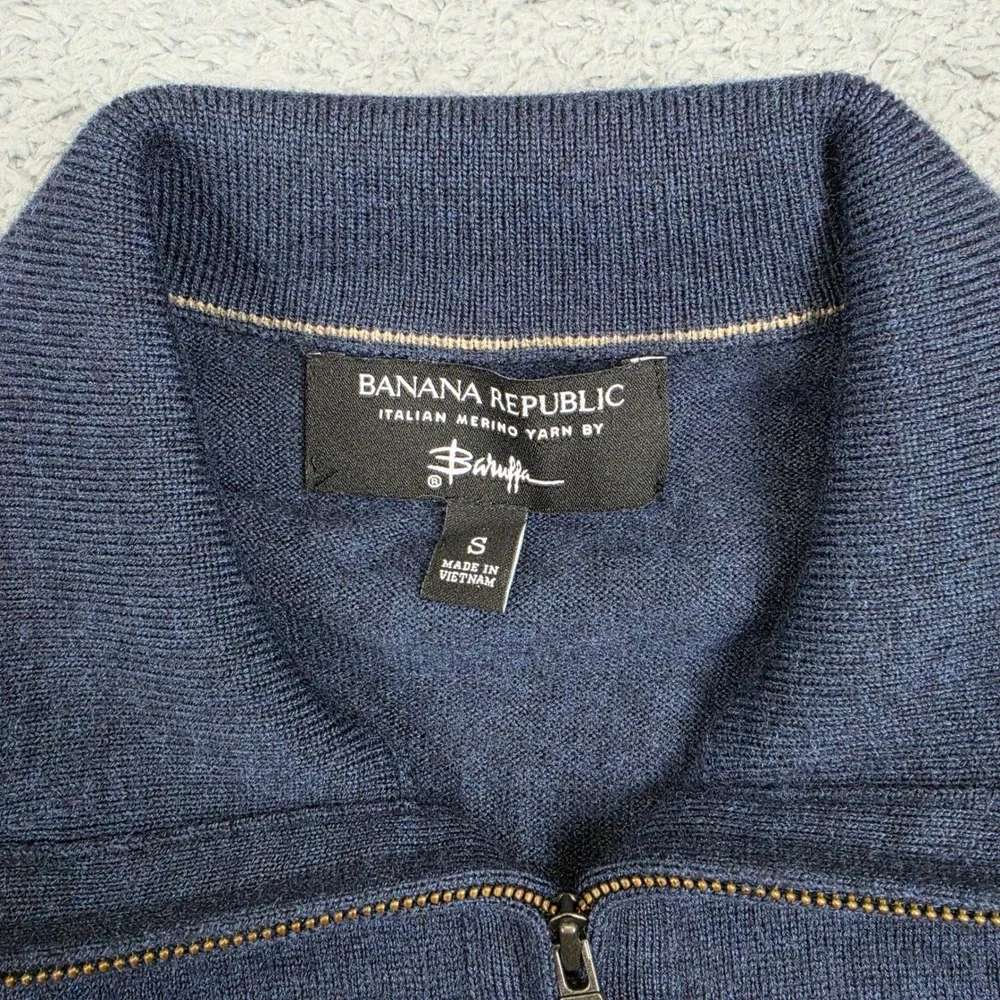 Banana Republic Quarter Zip Sweater Mens S Lot of 2 Italian Merino Wool Baruffa